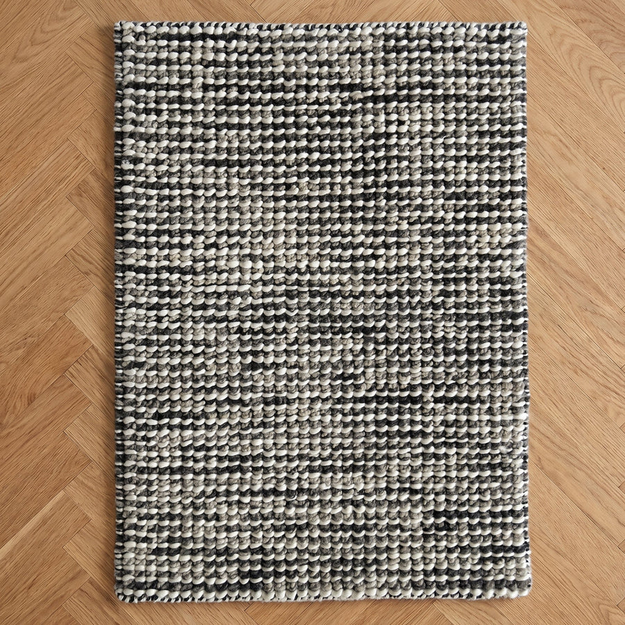 Pebble Arlo Vista 100% Wool hand-woven rug in a styled Australian home