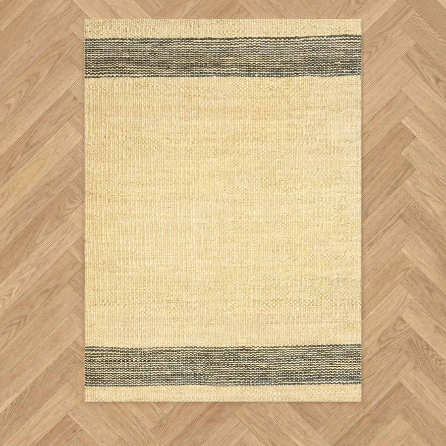 Hemisphere Harbour Natural Jute hand-woven flatweave rug in a styled Australian home