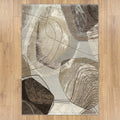 Obscure Breezy light grey contemporary abstract rug, machine-made in Belgium from 11 mm heatset polypropylene