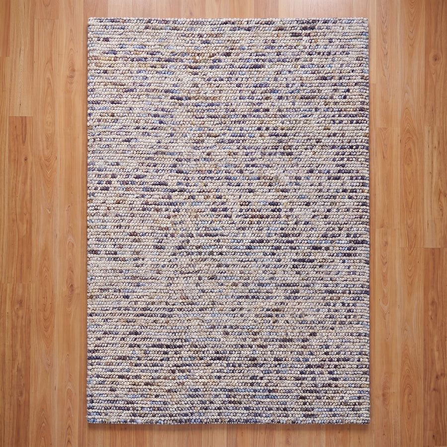 Undersea Aurelia 80% Wool handloom-woven rug from India in a styled Australian home