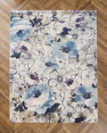Twilight Flora Belgian designer rug with abstract floral pattern, machine-made from 10 mm heatset polypropylene