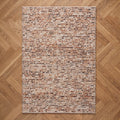 Aurelia Brick handloom bouclé wool rug in warm earthy brick tones, plush 15 mm pile woven in India