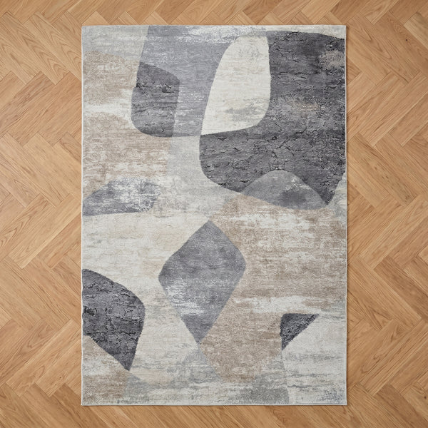 Arsenic Lucent 100% Heatset Polypropylene power-loomed rug from Turkey in a styled Australian home